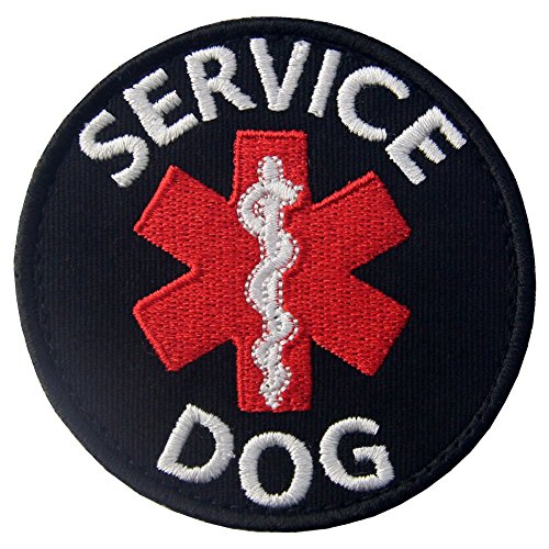 Service Hund Arzt Sanitäter Stern des Lebens Westen/Geschirre Bestickter Aufnäher mit Haken- und Flauschbänder