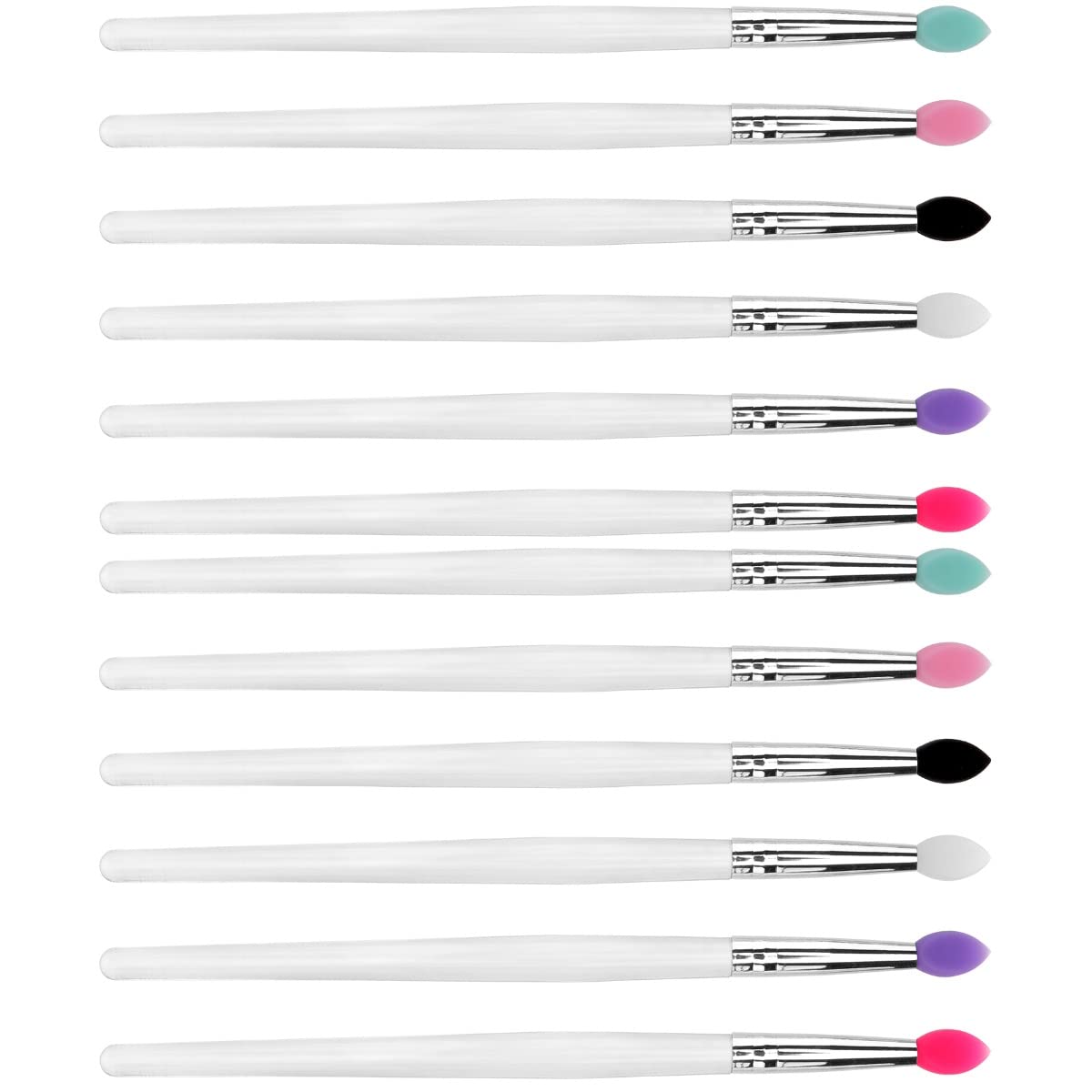 FOMIYES 2sets Professional Eye Makeup Brushes Silicone Eyeshadow Brush Kit 6pcs*2