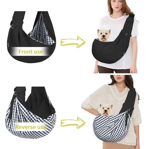 Tragetuch Hund, Hundetragetasche Kleiner Hund, Hundetasche bis 7 kg, Welpen Tragetuch für Hunde und Katzen Spaziergänge und Aktivitäten im Freien (A)