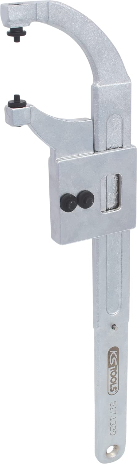 KS Tools 517.1329 Llave de gancho articulada con espiga, 20-100 mm