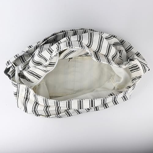 Image of Canvas Hobo Crossbody Shoulder Tote Bag for Women and Men W /Multi-pocket Casual Purse Messenger Bags Travel Work