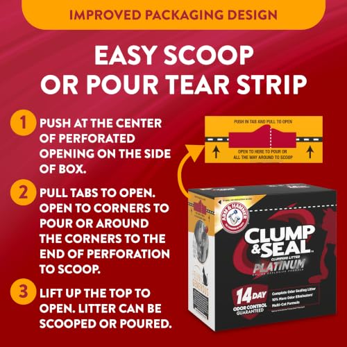 ARM & HAMMER Clump & Seal Platinum Cat Litter, Improved Packaging, 34 lbs - image 3