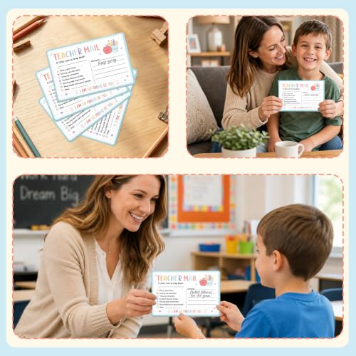 42PCS Teacher Mail Notes to Parents, Happy Mail Postcards from Teacher, Behavior Incentive Cards for Classroom Motivational Brag Cards Teacher Must Haves for Preschool Kindergarten School Supplies - Image 7