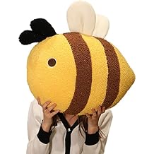 Cute Pillow Plush Bee Stuffed Animal Stuff Honeybee Plush Pillow Honey bee Toys Kawaii Soft Bumble Bee Pillow Hugging Stuffed Bumblebee Gift for Kids Home Decor