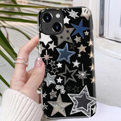 Goodon for iPhone 13 Mini Case - Wireless Charging - Dual-Layer Hard Shell & Silicone Cover - Protective Phone Case with Cute Wildflower Designs for Women - Starlight Fantasy - image 3