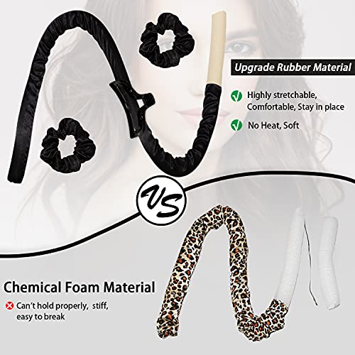 cobinaan Faixa de Cabeça com Haste de Ondulação Sem Calor, Sem Calor, Rolos de Cabelo para Cabelos L