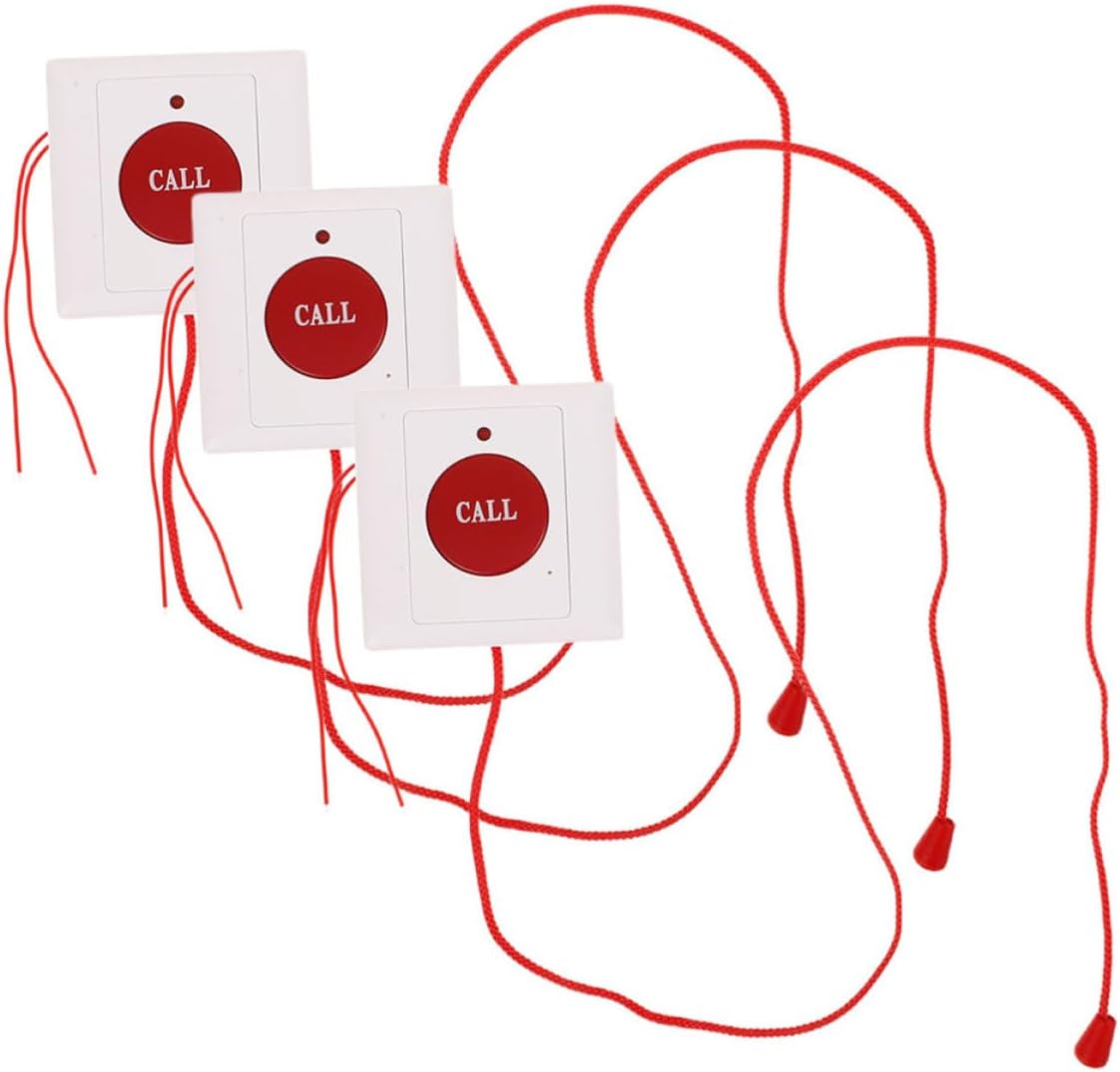 3pcs Emergency Call Button Wall Mounted with Pull Cord for Seniors