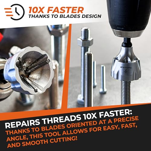 THORVALD Deburring External Chamfer Tool with Tungsten Carbide Blade - Deburr Tool for All Thread, All Metal Rod, Pipe, PVC, 3D Printing - 1/8\" to 3/4\" Diameter (3~19mm) - User Guide + Video Tutorial