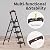 JOISCOPE 3 Step Ladder with Tool Storage Tray, Folding Step Stool for Adults with Handle & Anti Slip Pedal, 400 lbs Capacity Lightweight Portable Small Ladder for Home Kitchen Office, Black