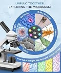 100X-2000X Microscopes for Kids Students Adults, Powerful Biological Microscopes for School Laboratory Home Education,with Microscope Slides Set, Phone Adapter