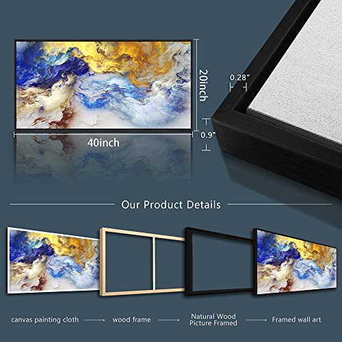 Large Size Framed Canvas Wall Art For Living Room Office Wall Decor Abstract Paintings Wall Decorations For Bedroom Ink Abstract Wall Pictures Posters Modern Home Decor Art Black Framed Art 20" X 40" #TOP5