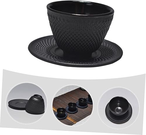 Miniatura 8 de Juego de 4 vasos de té de hierro, tazas de té vintage, copas de vino de metal, taza de café de viaje, tazas de latte, juego de té de hierro japonés,