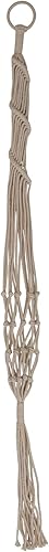 Miniatura 3 de Bloomingville Colgador de plantas de macramé de algodón tejido a mano, macetas naturales, 2 pulgadas de largo x 2 pulgadas de ancho x 40 pulgadas de