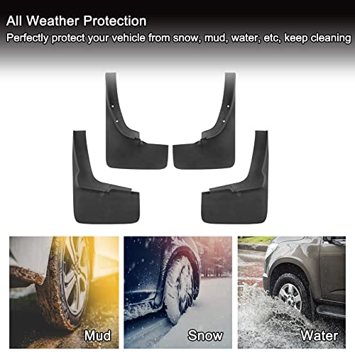 Image of Tecoom Mud Flaps Splash Guards Fit for Ford Ranger 2019 2020 2021 2022 2023 | No Drilling Heavy Duty Front and Rear Custom Mudflaps, Easy Installation ABS Molded 4PCS