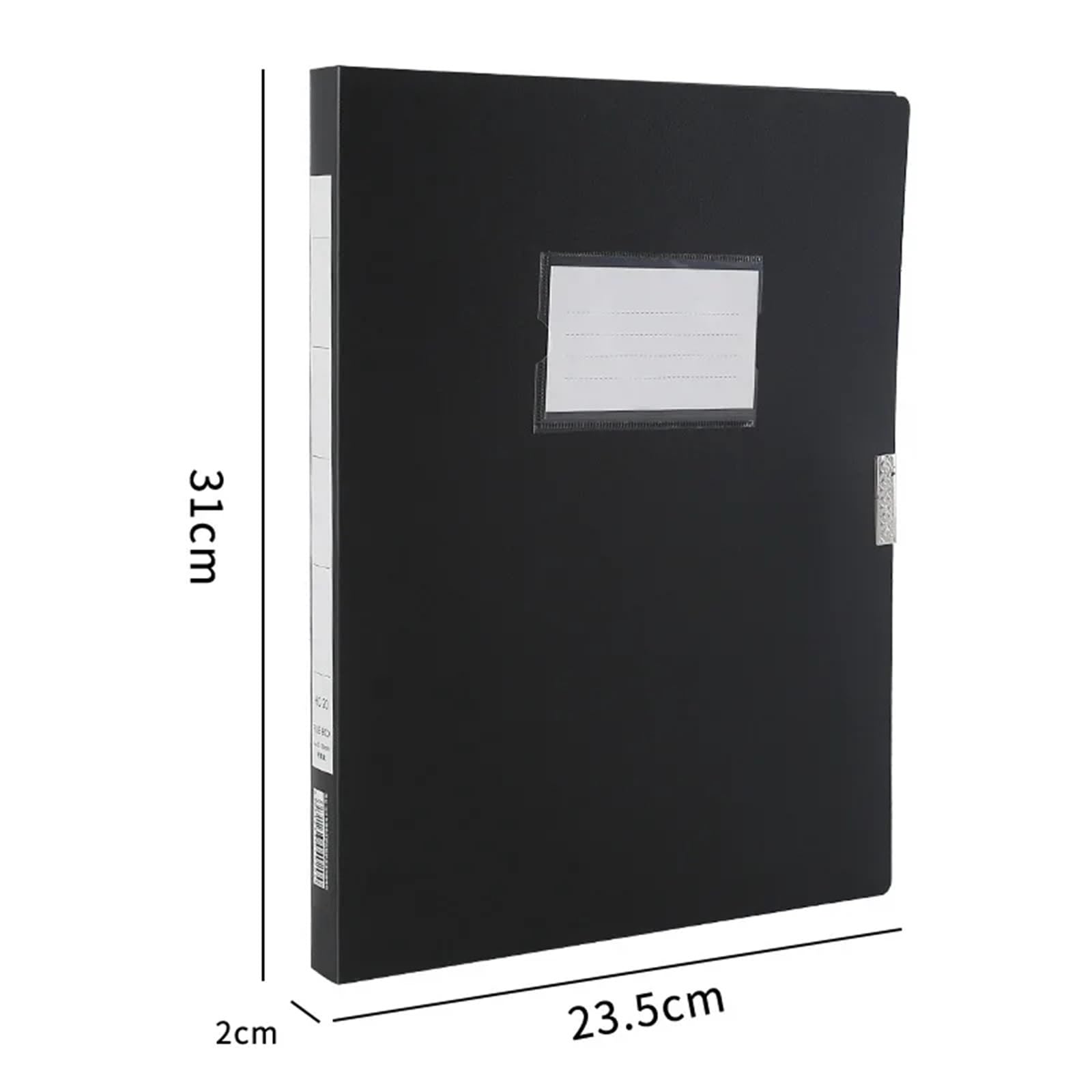 Carpeta Box Carpeta de archivos A4, caja de almacenamiento de papel gruesa de plástico multifuncional, color negro y azul, contrato Para Almacenar Documentos(Black-2cm)