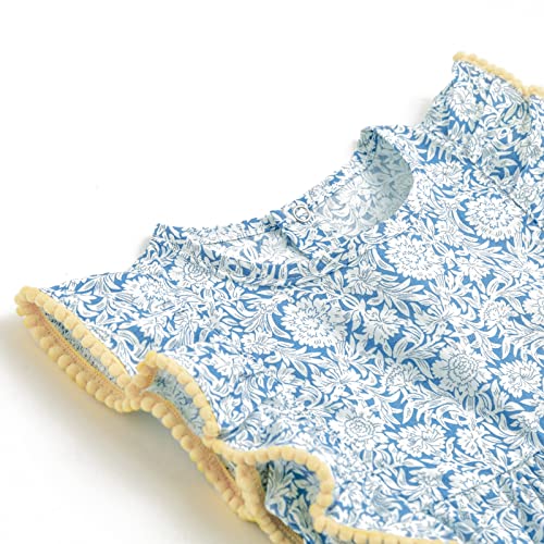 Simplee kids Baby Infant Girls Summer Romper Bodysuit Summer Cotton Ruffle Sleeve Floral Onesies for12 Months Pink3