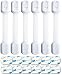 BB Baby Best ; Child Proof Latches, Safety Locks to Cabinets, Drawers, Toilet Seat and Appliances; Tools Not Required; Adjustable Length Strap; With Extra 3M Adhesive for Second Use, (6-Pack, White)