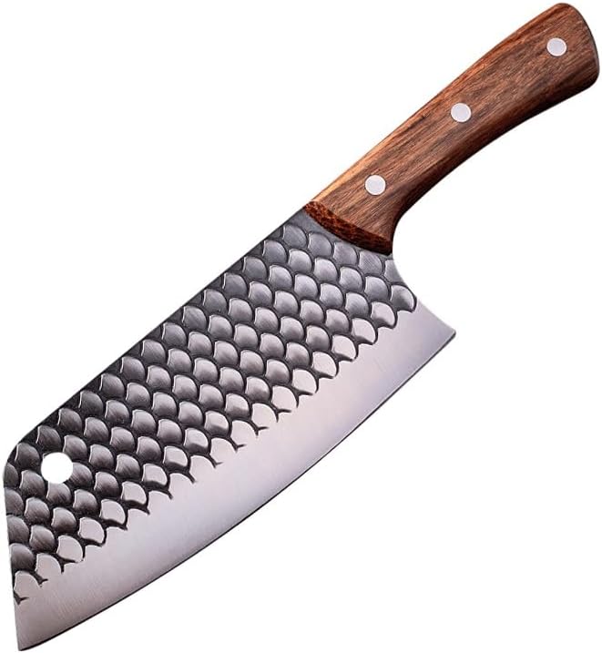 Meat Cleaver,Cleaver Knife 7 Inch Kitchen Knife Slicing Knife High Carbon Steel Chef Knife Meat Fish Vegetables Cutter Butcher Cleaver Knives Kitchen (Color : A knife), LAMAJIGA5844