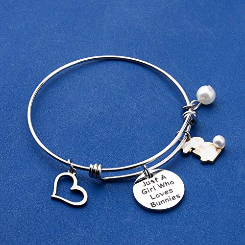 FAADBUK Funny Bunnies Bracelet Animal Lover Gift Just A Who Loves Bunnies Jewelry Bracelet Bunnies Lover Gift Bunnies Jewelry (Bunnies Br-S)3
