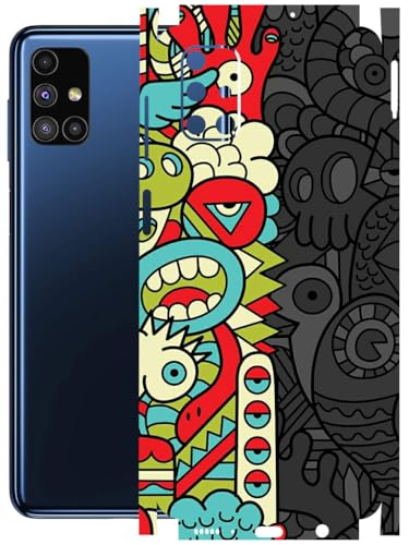 Image of AtOdds - Full Body Back Screen Guard Protector Film - Lamination Wrap Skin Sticker Compatible with Samsung Galaxy M51 | Scratchproof Matte Finish (Graffiti50)