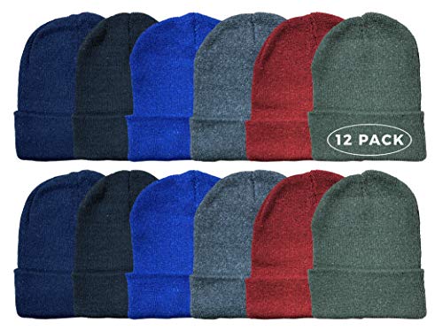 Yacht & Smith 12 Pack of Winter Beanie Hats Bulk for Men Women Kids, Wholesale Winter Hat Beanies2