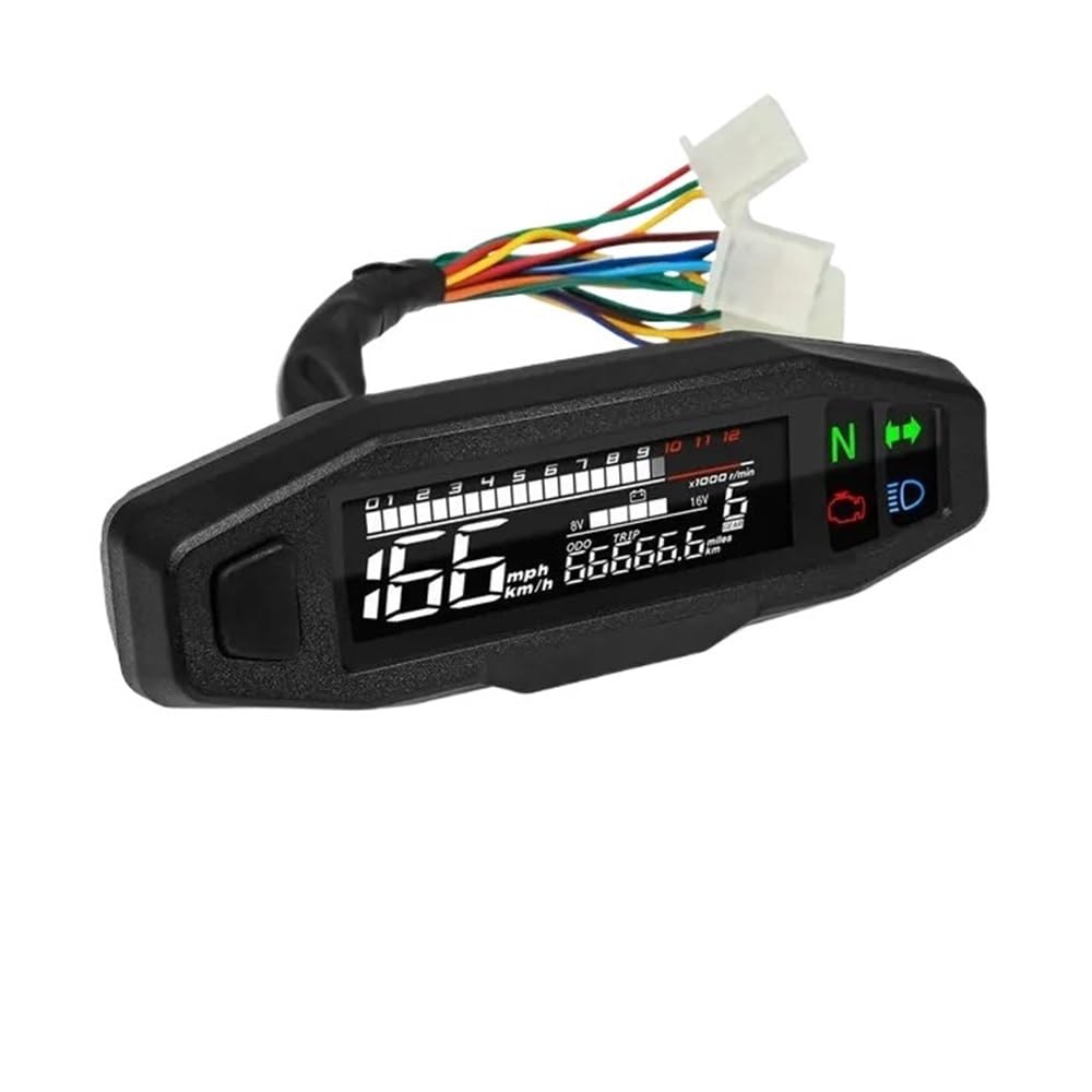 Speedometer Odometer Motorcycle Speedometer Tachometer 12000 RPM Meter Universal Digital Meters KMH MPH Instrument and Turn Signal Light Indicator