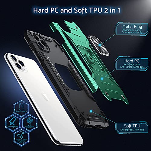 Coque iPhone 11 Pro Max antichoc de chantier avec anneau support vert - 5