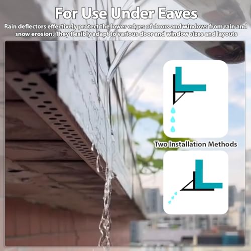 Vierteaguas deflector de lluvia para ventanas exteriores y tejados de aluminio 3