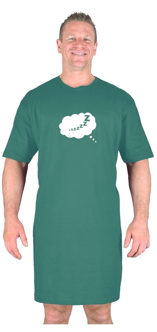 Big Tee Shirt Men's Sea Green Big Dreams Nightshirt Cotton Unisex For Sizes M L Xl 2XL 3Xl 4XL 5Xl 6XL 7Xl 8XL, Size : 7XL