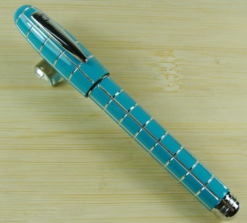 Amazon | Lanxivi Fuliwen ブルーチェック銀線樹脂万年筆のペン先