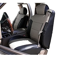 IGGEE Custom Fit Faux Leather Front Seat Covers For 2000-2002 Chevy Silverado – Charcoal