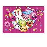 Ja'Cor Shopkin Plastic Placemat for Dining Table School Girls Children, Reusable Wipeable Placemats, Pink Place Mats Party Supplies Decorations Birthday Theme Decor