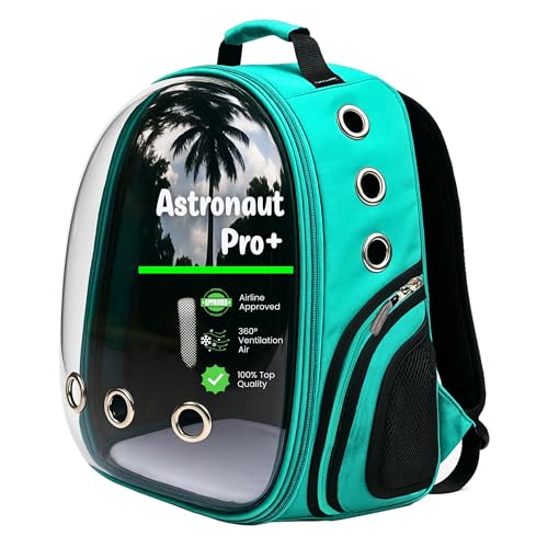 Image of Buraq Astronaut Pro Pet Carrier Backpack (41L x 32W x 26H cm) - Transparent Bubble Capsule Design, Airline-Approved, Breathable & Ventilated Travel Bag for Cats