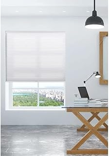 Pure White Cellular Shades Window Blinds Cordless Lift | Filters & Softens Incoming Light | All Season Durable & Mounted Inside or Outside Window | Modern & Contemporary Size: 25.5
