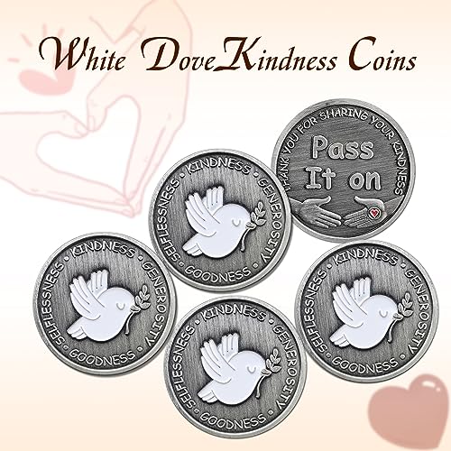 Image of White Dove Kindness Coin Appreciation Token Set of 5