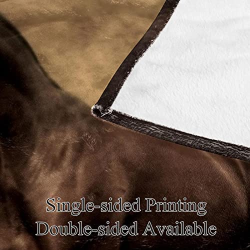 Couvertures chaudes et douces en microfibre plaid peluche cheval brun - 4