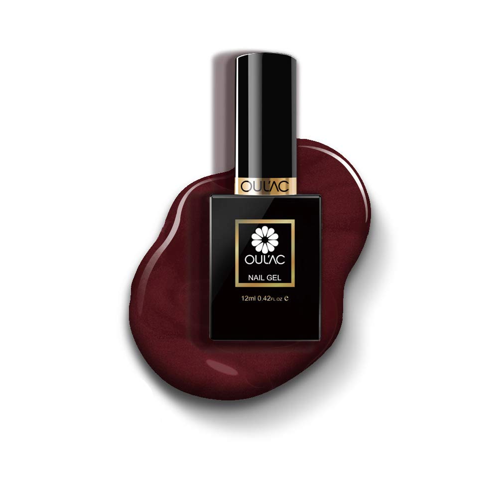 oulacGel Nail Polish Wine Red, Soak Off UV Gel Nail Art Design, 12ml (Requires Curing under UV/LED Lamp)