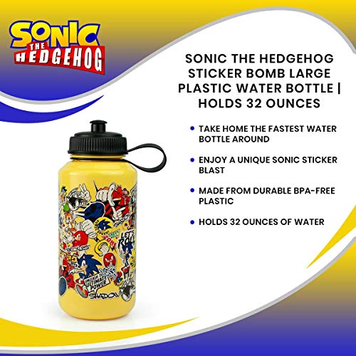 Botella de agua Sonic grande reutilizable de plástico resistente de 32 onzas 8