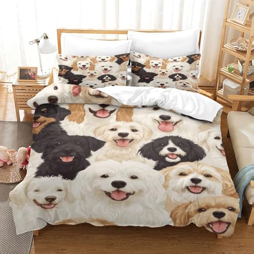 Housse de Couette Chat Mignon Microfibre Imprimé 3D Confortable Léger Super King 260x220 - 3
