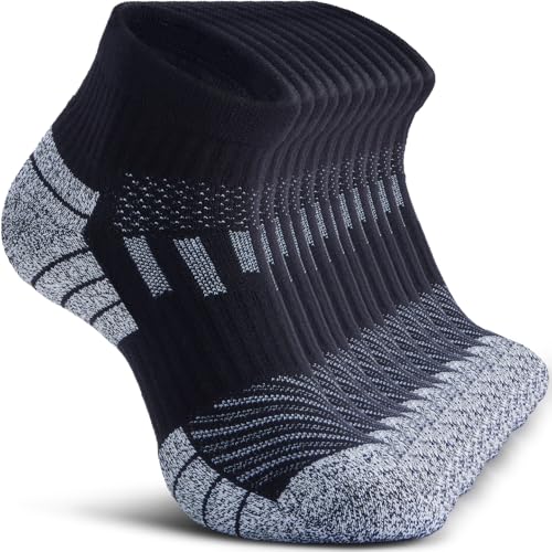 Wool Compression Ankle Socks - Cozy Cushioned Hiking Running for Men Women - Thick Warm Durable