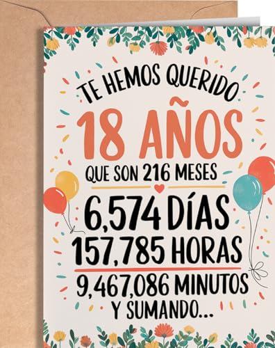 Tarjeta de 18 Cumpleaños   Tarjeta de Felicitación Graciosa para alguien que cumple 18 años   Regalo Original para 18 Cumpleaños para él, ella, hombre, mujer, mejor amigo, amiga...   EU 44