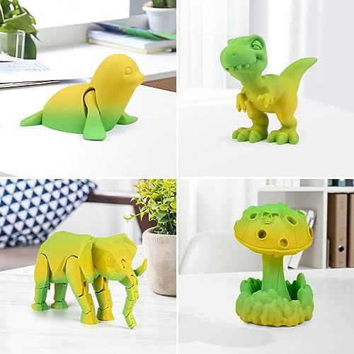 Image of iSANMATE PLA+ Filament, Matte Gradient Multicolors, Rainbow Color Change Filament, Yellow & Green, 1KG /2.2lb