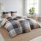 MALIKA Bettwäsche 135x200 4 teilig | ÖkoTex Zertifiziert & für Allergiker geeignet | Bettwäsche Set mit je 2 Bettbezügen 135 x 200 & Kissenbezügen 80x80 | Design 1, Größe:2X 135x200 + 2X 80x80 cm