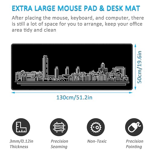 Tapis de bureau large noir pour organiser votre espace informatique PC