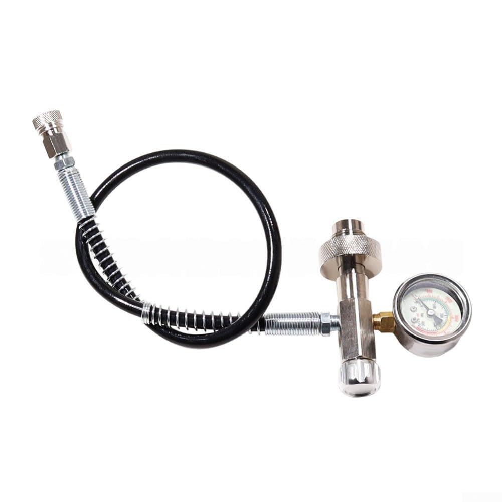 Alta pressione ARA Gauge 0-6000psi doppia scala | Per metallo pesante, gamma 0-6000psi, tubo ad alta pressione da 61 cm, doppia scala psi/bar, quadrante trasparente da 46 mm