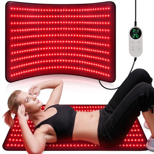 Pedete Red Light Therapy Mat for Body, 39’’ x 24’’Large Near Infrared Light Therapy with Timer, 660nm 850nm Home Red Light Therapy Blanket for Back Belly Shoulder Muscle Joint Pain Relief (Red Max)