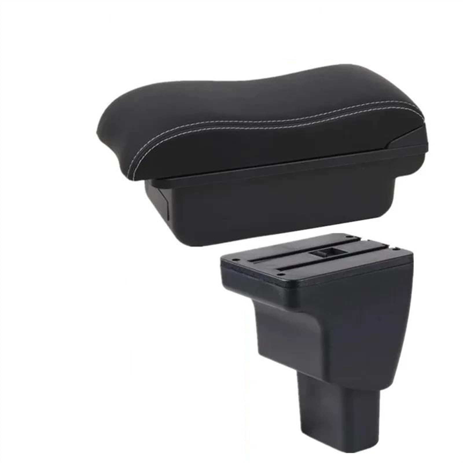 NMJLQW Storage Rack Car Interior Accessories Center Console Storage Box Multifunctional Armrest Storage Box For Hyundai I10(A2 white line No USB)
