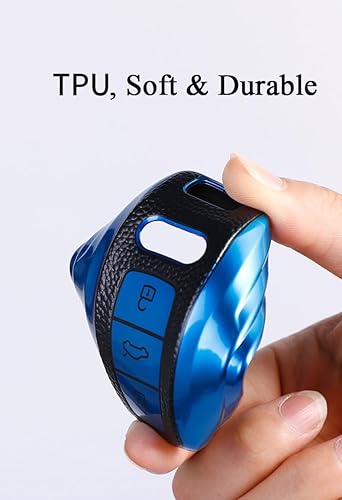 Miniatura 7 de SANRILY Funda para llavero de piel sintética con patrón para Audi A6L A6 A7 A8 Q7 Q8 E-Tron 2018-2022 A3 S3 S6 SQ7 RS6 S7 RS7 Protección completa