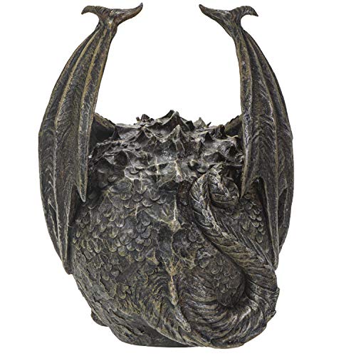 Summit Collection Spiral Dark Gothic Draco Dragon On Mutated Skull Figurine Fantasy Gothic Decorative Sculpture 7.5 Inches thumb #1