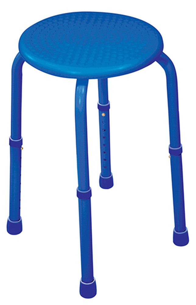 Aidapt Blue Multi Purpose Adjustable Stool Showering,Bath,Waterproof,Bar Stool,Non-Slip Feet,Sturdy,Camping,Kitchen,Children Chair,Elderly,Disabled,Aluminium Lightweight,No Tools Required